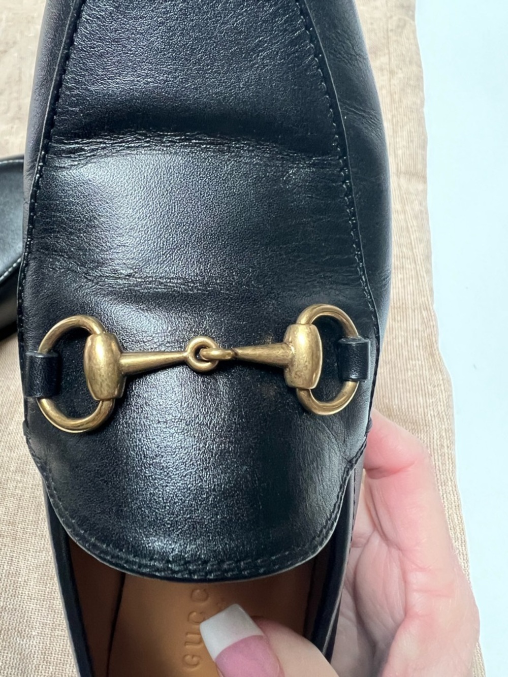 Gucci Black Leather Horsebit Loafers with Gold Hardware - Picture 2 of 14